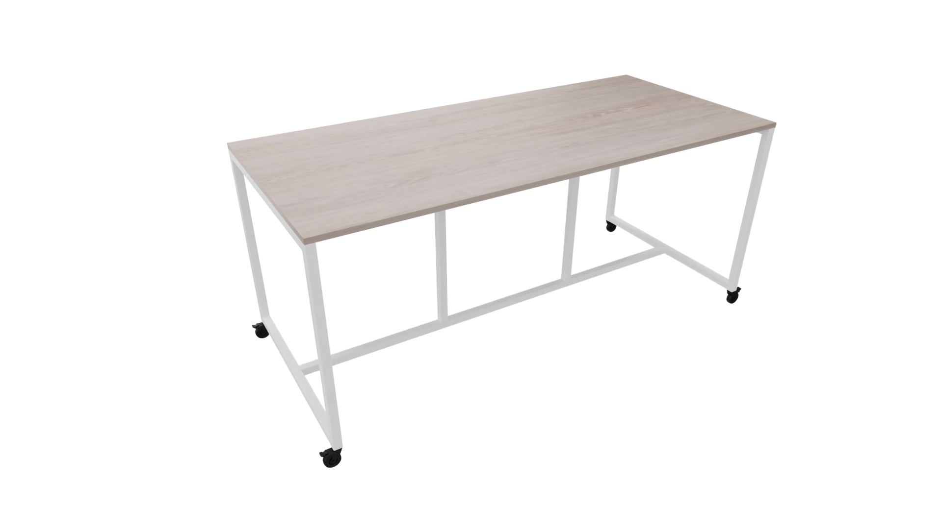 Verrijdbare vergadertafel 4911 - 320 x 108 cm. - Wit - Eiken Robson afbeelding