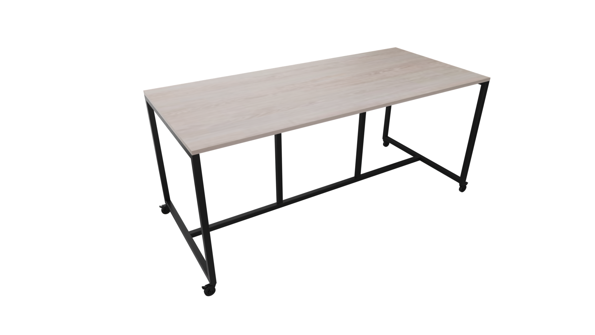 Verrijdbare vergadertafel 4911 - 160 x 108 cm. - Zwart - Eiken Robson afbeelding