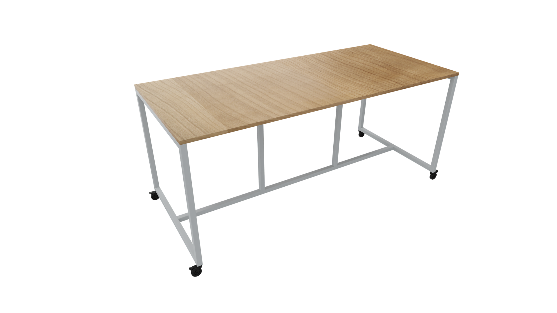 Verrijdbare vergadertafel 4911 - 160 x 108 cm. - Alu - Toscaans noten afbeelding