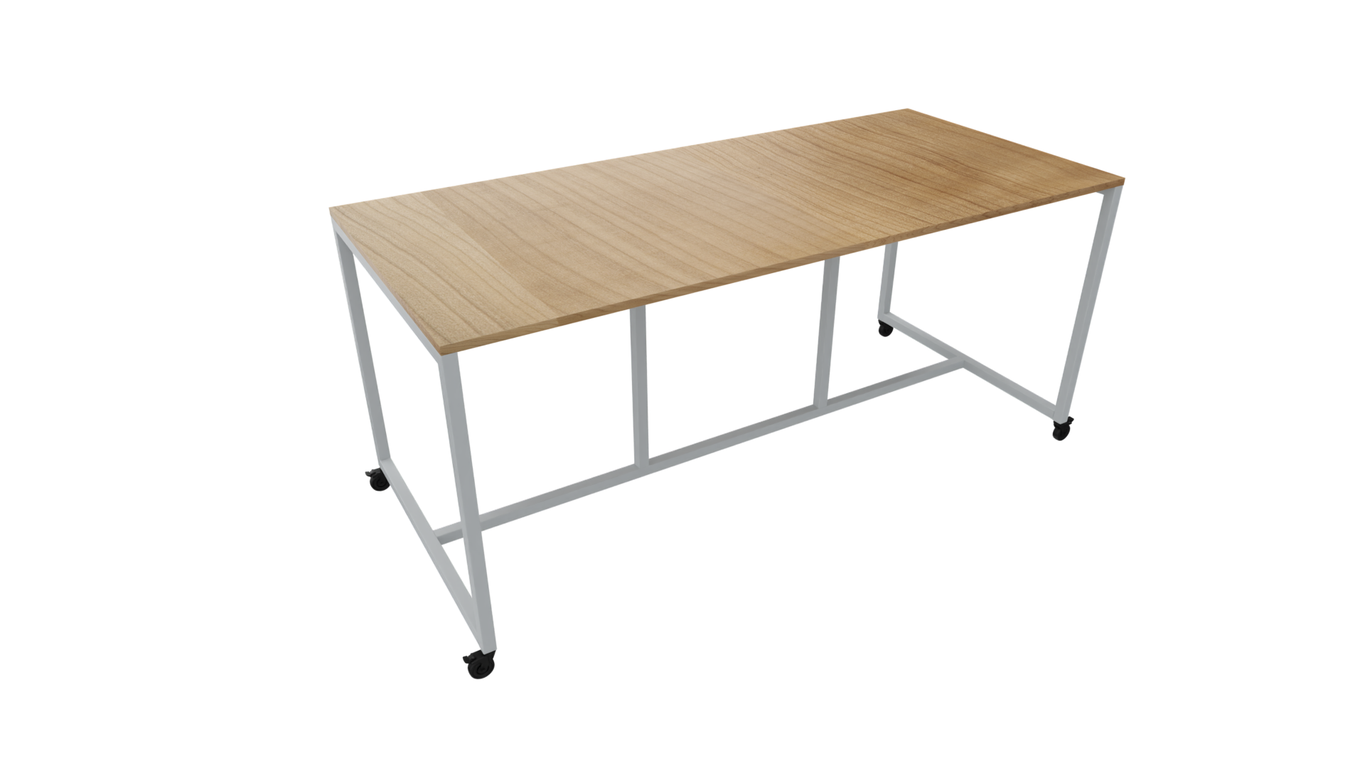 Verrijdbare vergadertafel 4911 - 320 x 108 cm. - Alu - Toscaans noten afbeelding