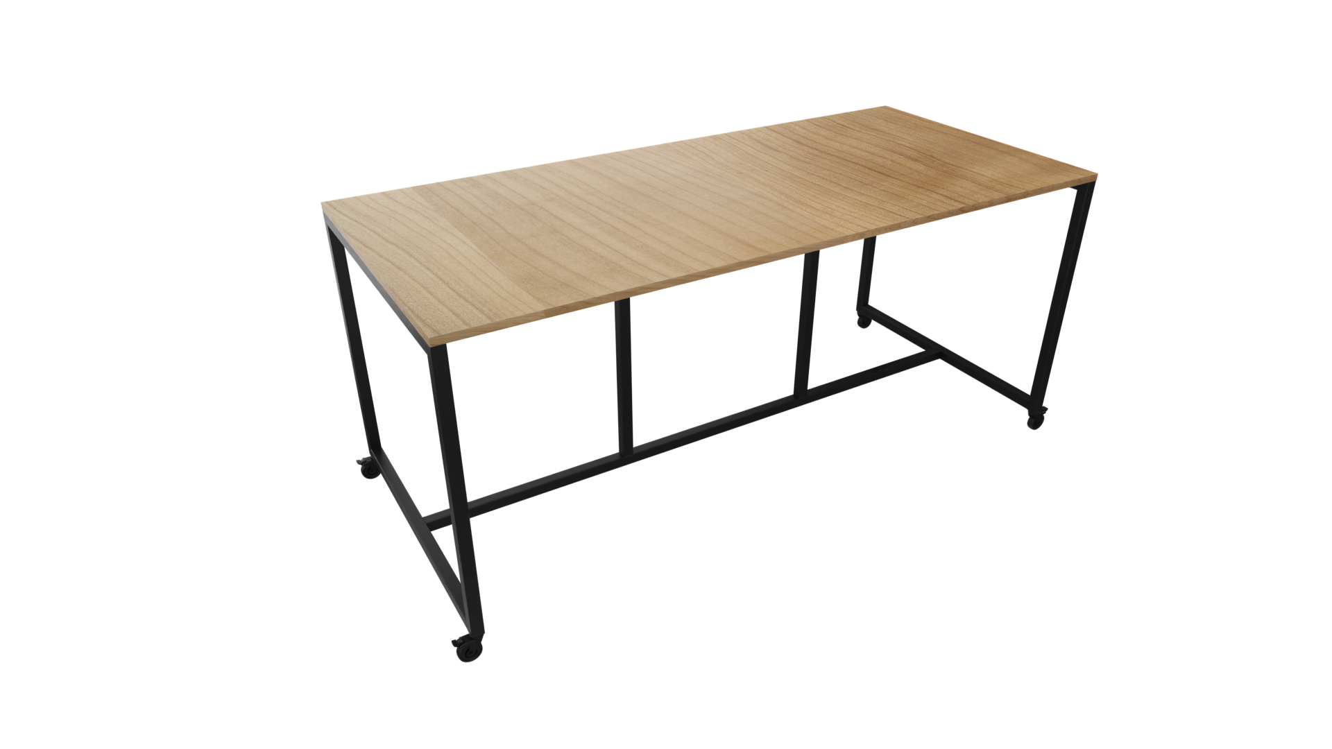 Verrijdbare vergadertafel 4911 - 160 x 108 cm. - Zwart - Toscaans noten afbeelding