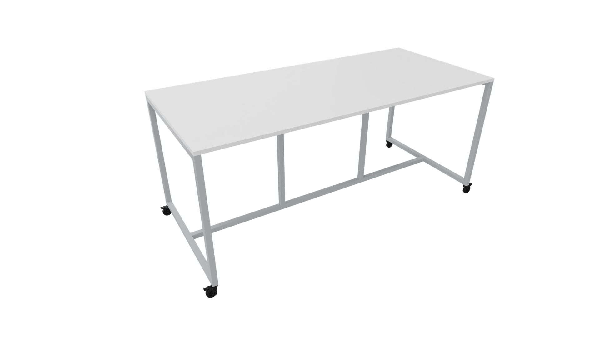 Verrijdbare vergadertafel 4911 - 160 x 108 cm. - Alu - Wit afbeelding
