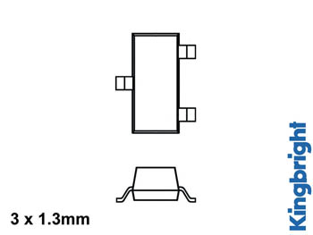 KM-23SGC-F SURFACE MOUNT LED GREEN WATER-CLEAR 5-12mcd afbeelding