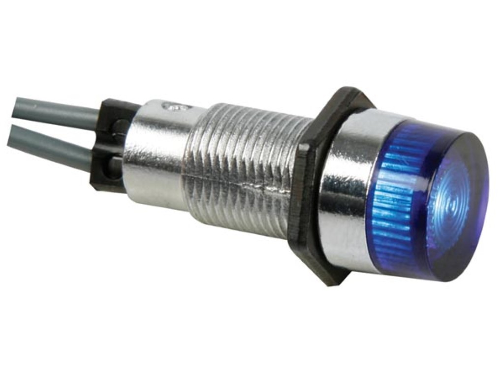 RONDE SIGNAALLAMP 13mm 12V BLAUW afbeelding