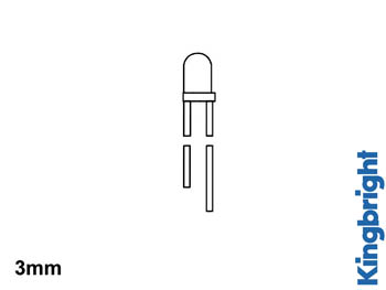 STANDAARD LED 3mm ROOD DIFFUUS