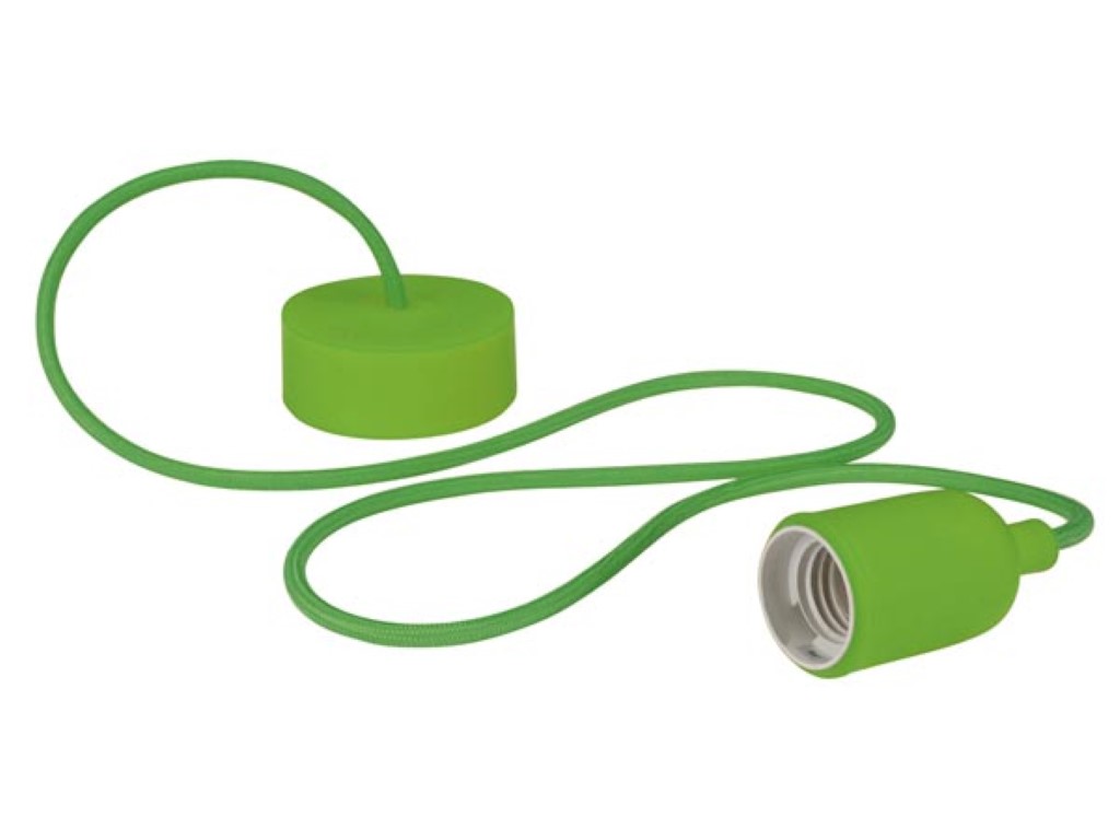 Velleman DESIGN LAMPHOUDER MET TEXTIELKABEL GROEN