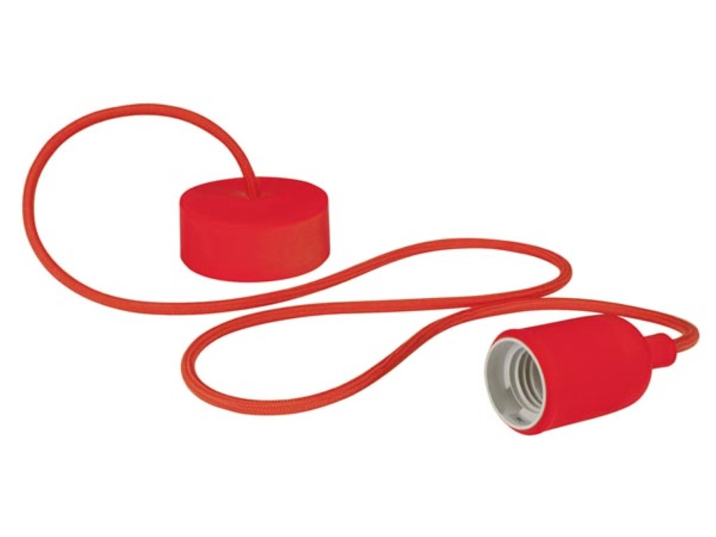 Velleman DESIGN LAMPHOUDER MET TEXTIELKABEL ROOD