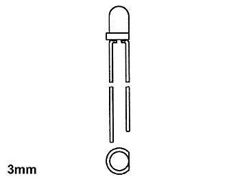 LED 3mm GEEL DIFFUUS - 15mcd afbeelding