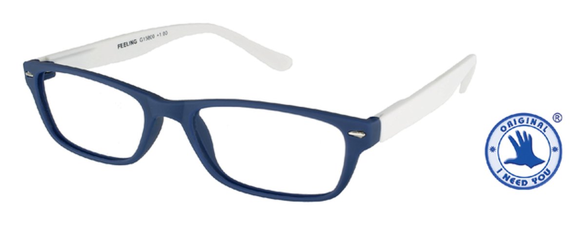Leesbril I Need You +1.50 dpt Feeling blauw-wit afbeelding