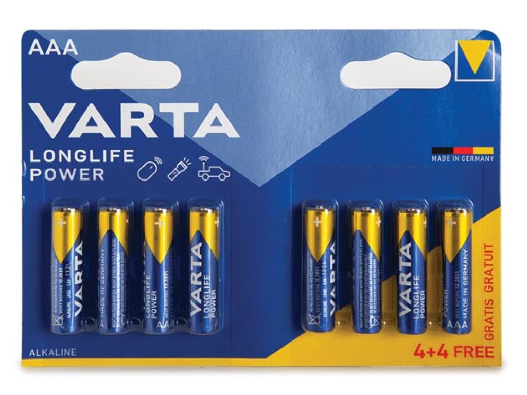 HIGH ENERGY ALKALINE AAA / LR03, 1.5V PROMOPACK 4 + 4 st. 4903.121.448 (blister) afbeelding
