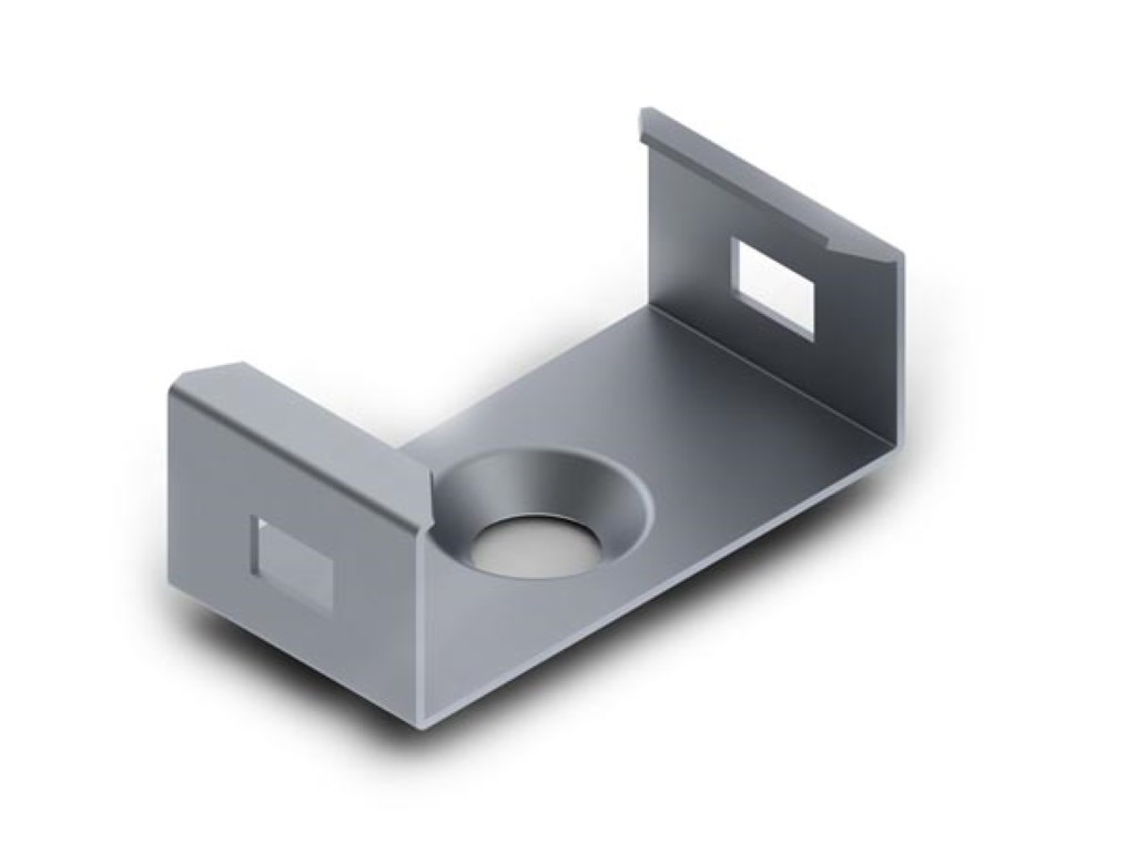 MONTAGEBEUGEL VOOR ALUMINIUMPROFIEL VOOR LEDSTRIP SLIMLINE BREEDTE 8 mm - VERENSTAAL - ZILVER afbeelding