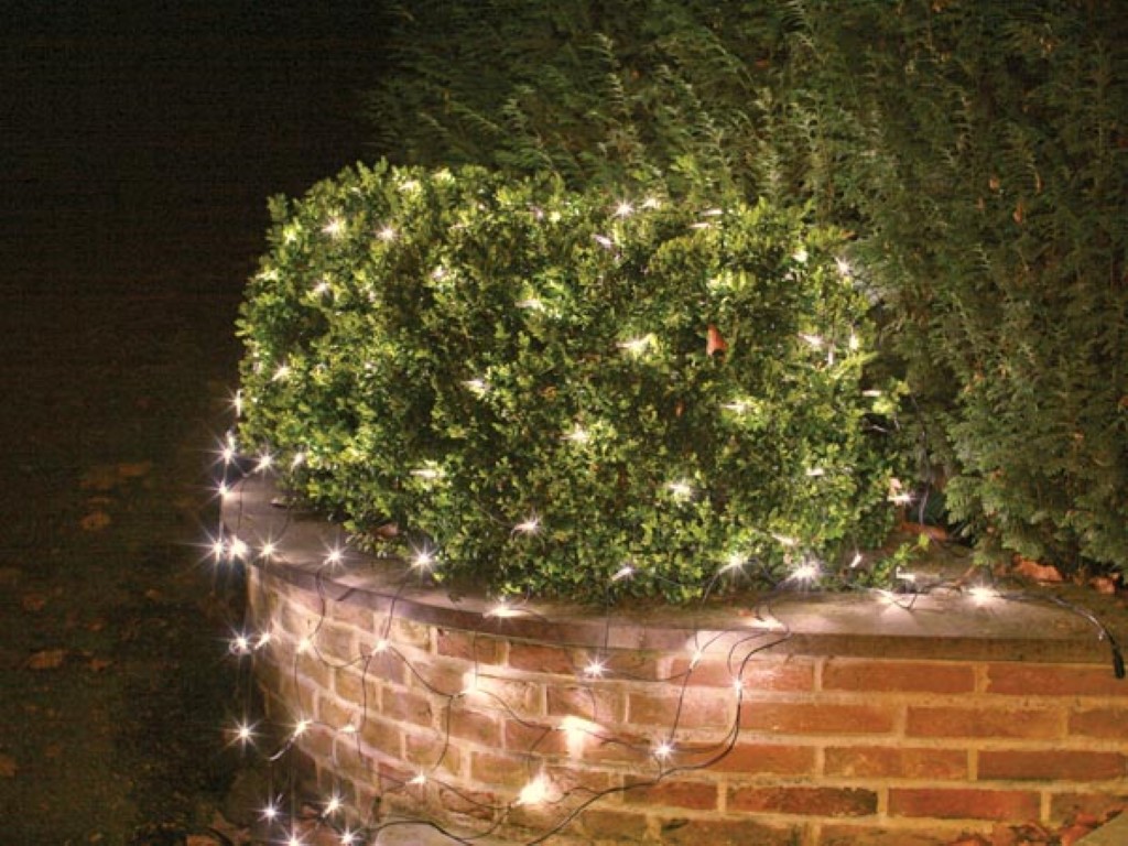 Netlight LED - 2 x 2 m - 144 warm witte lampen - zwart draad - 36 V afbeelding