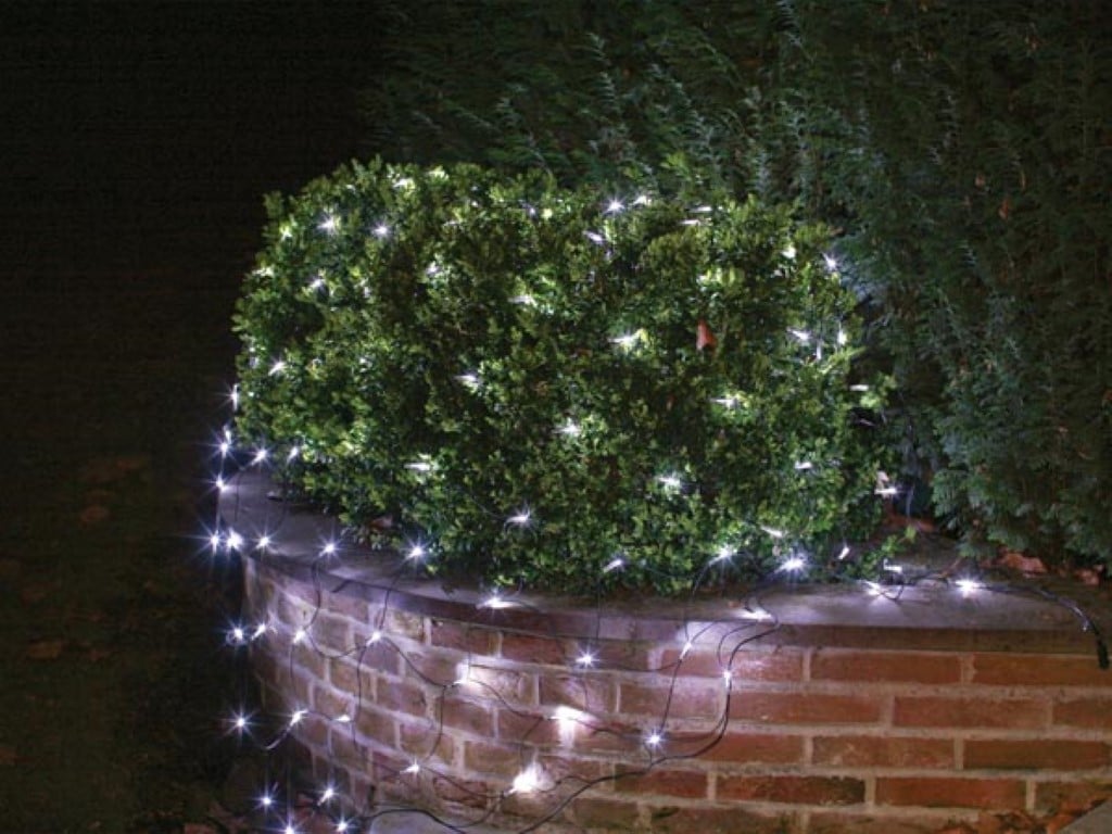 Netlight LED - 2 x 2 m - 144 witte lampen - zwarte draad - 36 V afbeelding