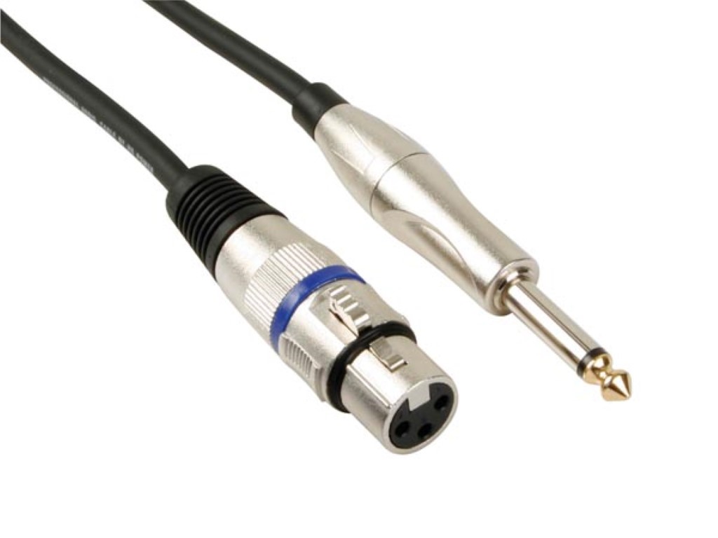 Velleman XLR-KABEL XLR VROUWELIJK naar JACK 6.35 mm MONO 6 m