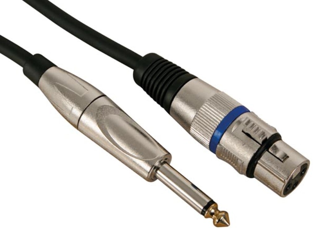 Velleman XLR-KABEL XLR VROUWELIJK naar JACK 6.35 mm MONO 10 m