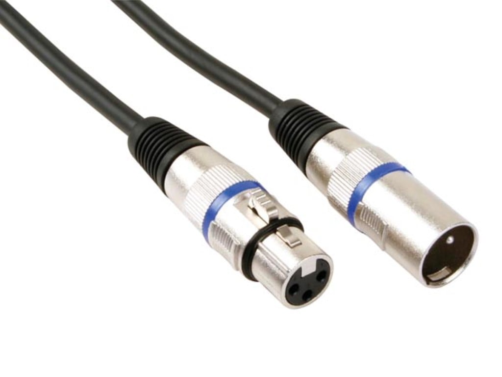 XLR-KABEL - XLR MANNELIJK naar XLR VROUWELIJK - 1 m - ZWART afbeelding