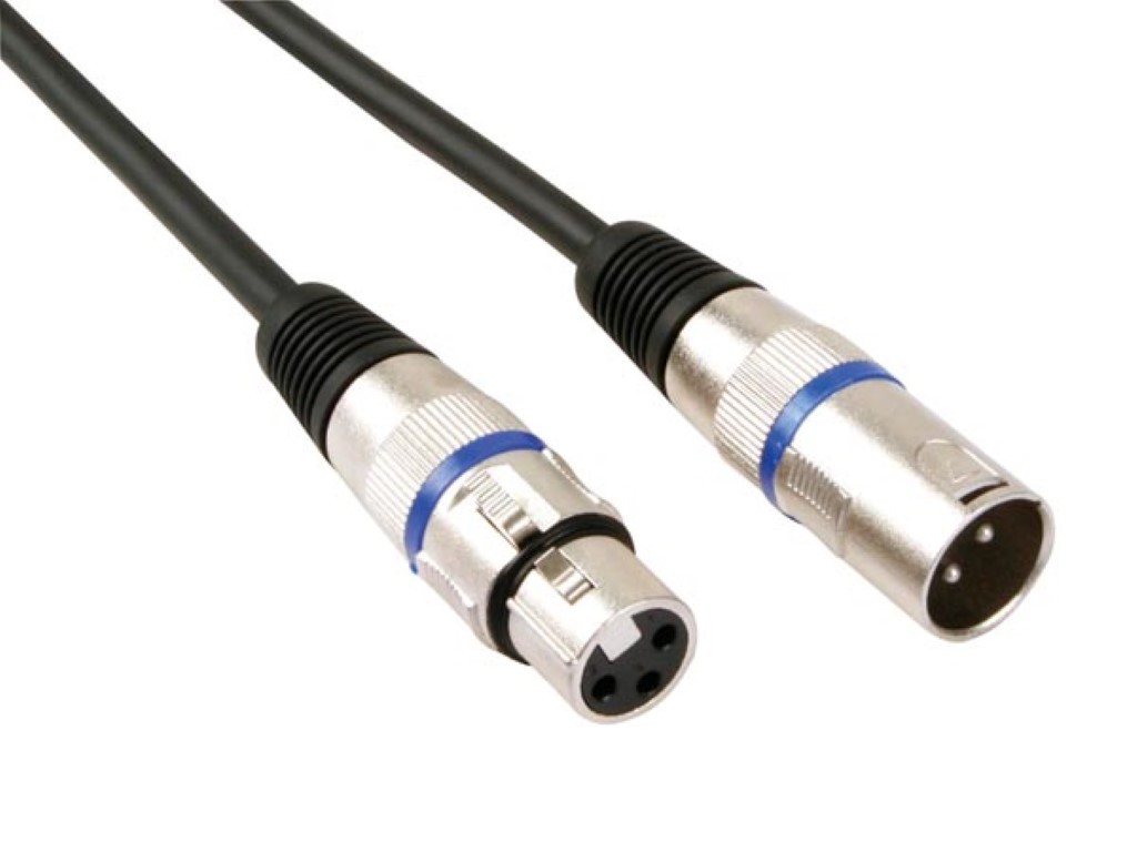 XLR-KABEL - XLR MANNELIJK naar XLR VROUWELIJK - 3 m - ZWART afbeelding