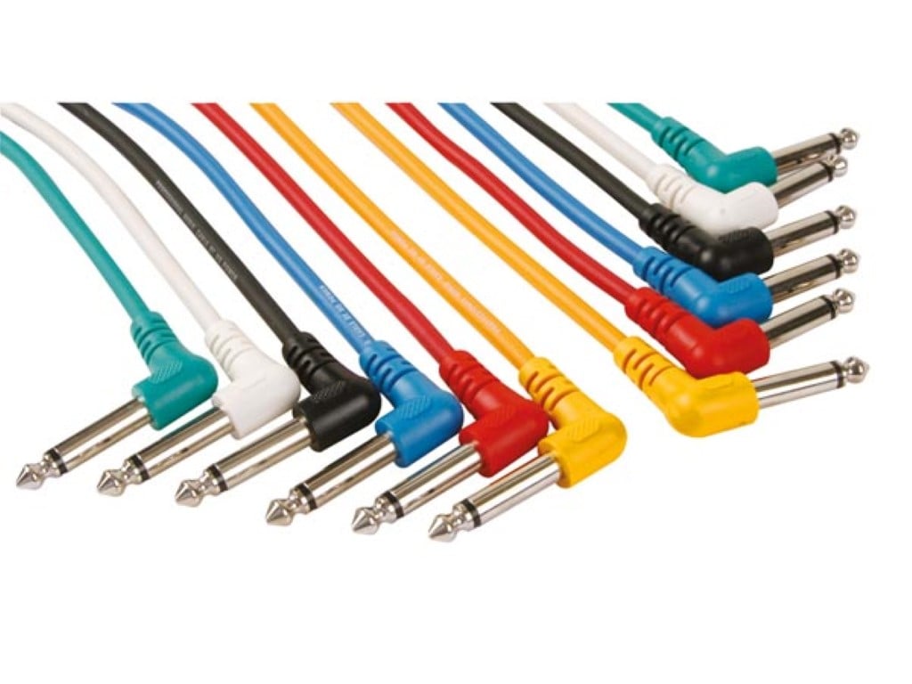 Velleman SET PATCHKABELS JACK 6.35 mm MANNELIJK 90° naar JACK 6.35 mm MANNELIJK 90° MONO 1 m 6 st.