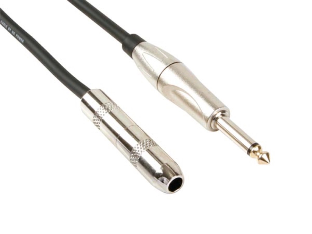 Velleman JACK KABEL JACK 6.35 mm MANNELIJK naar JACK 6.35 mm VROUWELIJK MONO 5 m