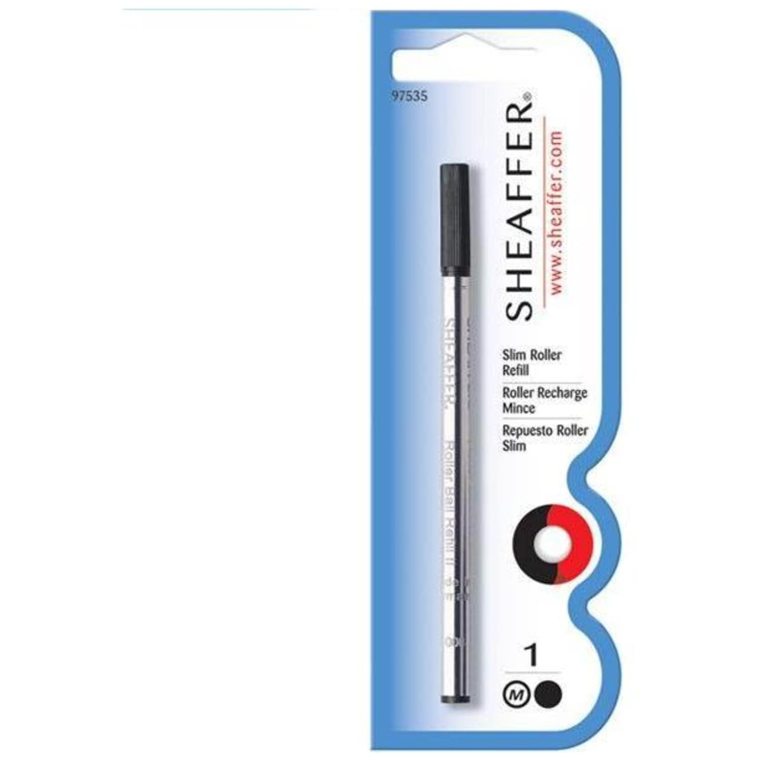 Rollerpenvulling Sheaffer slim medium zwart blister à 1 stuk afbeelding