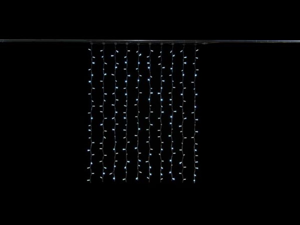 Velleman Simply-connect PRO LINE lichtgordijn 1.5 x 2 m 220 leds warmwit witte kabel 230 V