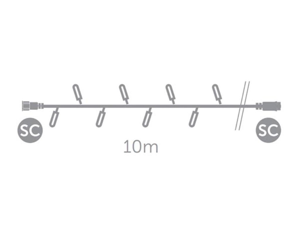 Simply-connect PRO LINE - steadylight extension - 10 m - 100 leds - wit - zwarte kabel - 230 V afbeelding