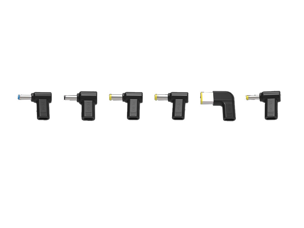 Velleman Set met 6 stuks USB-C naar laptop stekkers HP Dell Acer Lenovo Asus 4 mm&5.5 mm
