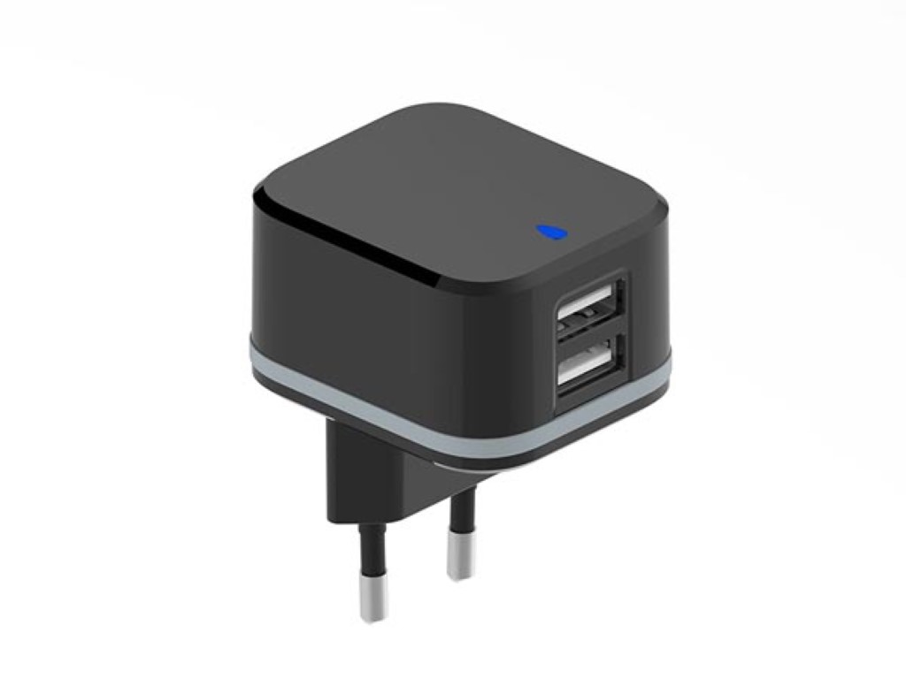 Velleman COMPACTE LADER MET 2 USB-AANSLUITINGEN 5 V 4.8 A max. 24 W max. ZWART