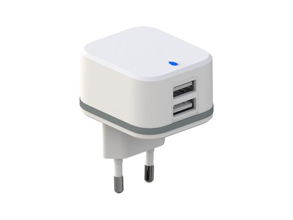 Velleman COMPACTE LADER MET 2 USB-AANSLUITINGEN 5 V 4.8 A max. 24 W max. WIT