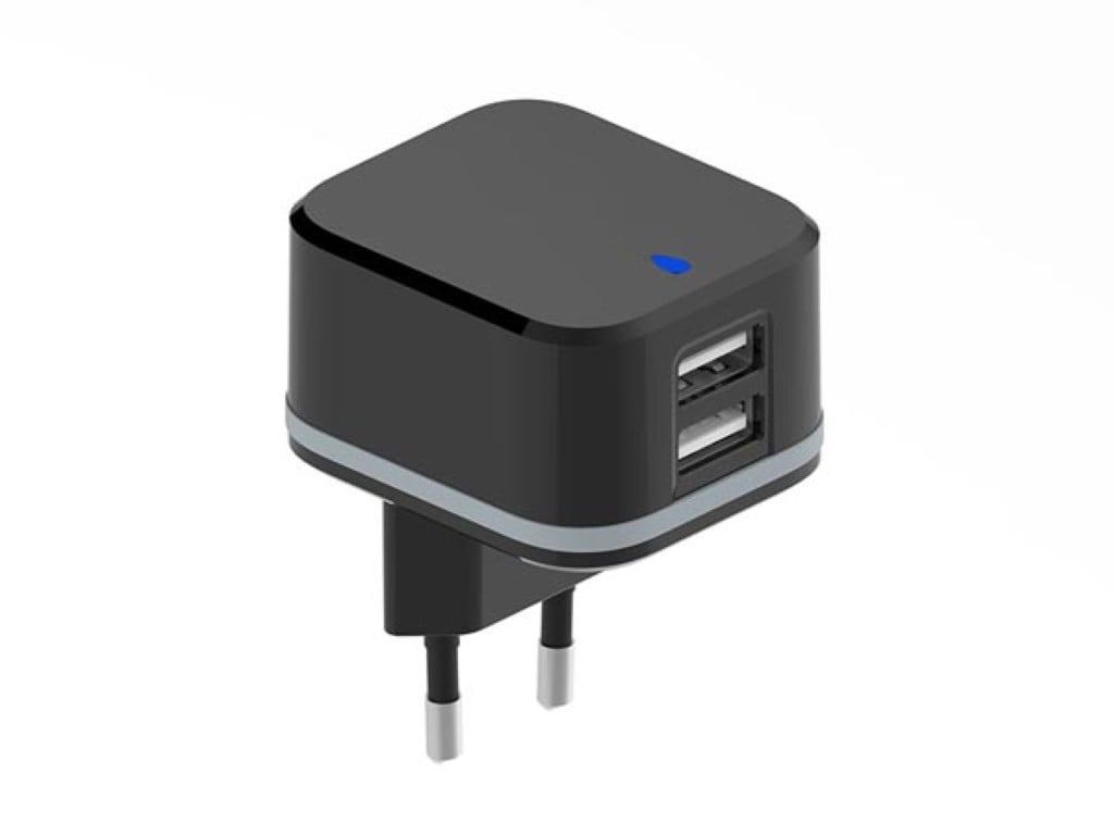 Velleman COMPACTE LADER MET 2 USB-AANSLUITINGEN 5 V 3.4 A max. ( 2.4 + 1 A ) 17 W max.
