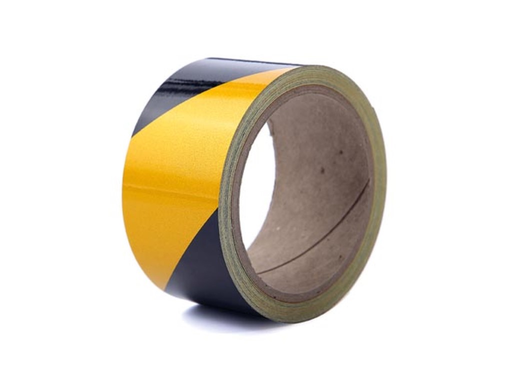 Reflecterende tape 5cm x 10m - Zwart/Geel afbeelding