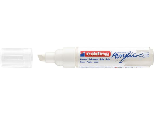 Acrylmarker edding e-5000 breed verkeerswit afbeelding