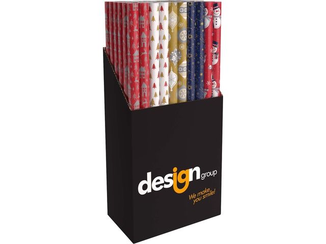 Inpakpapier Kerst metallic 150x70cm assorti afbeelding