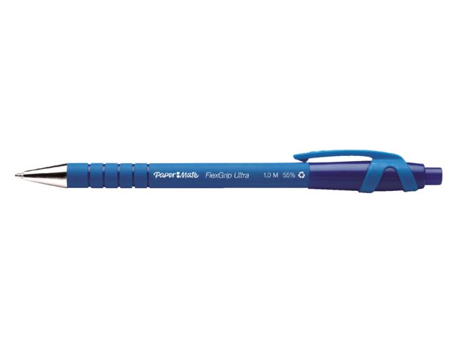 Balpen Paper Mate Flexgrip Ultra medium blauw valuepack 30+6 gratis afbeelding