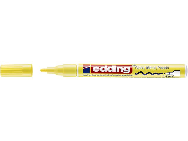 Viltstift edding 751 lakmarker rond 1-2mm pastel geel afbeelding