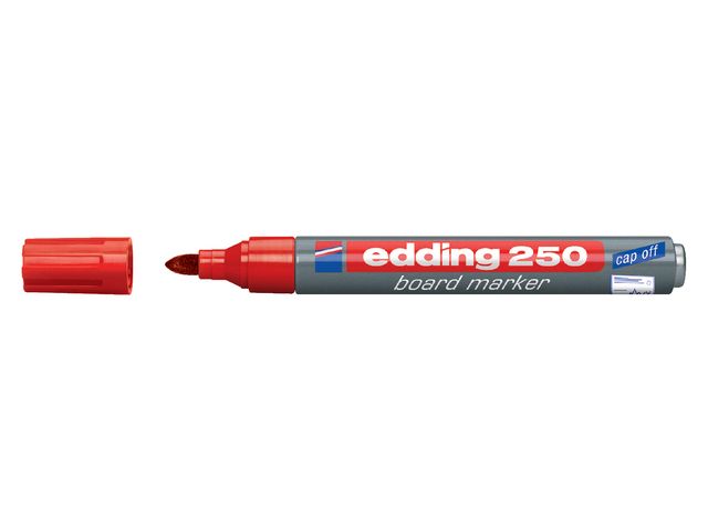 Whiteboardmarker edding 250 rond 1.5-3mm rood afbeelding