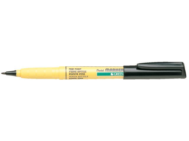 Viltstift Pentel NM10 textiel rond 1mm zwart afbeelding