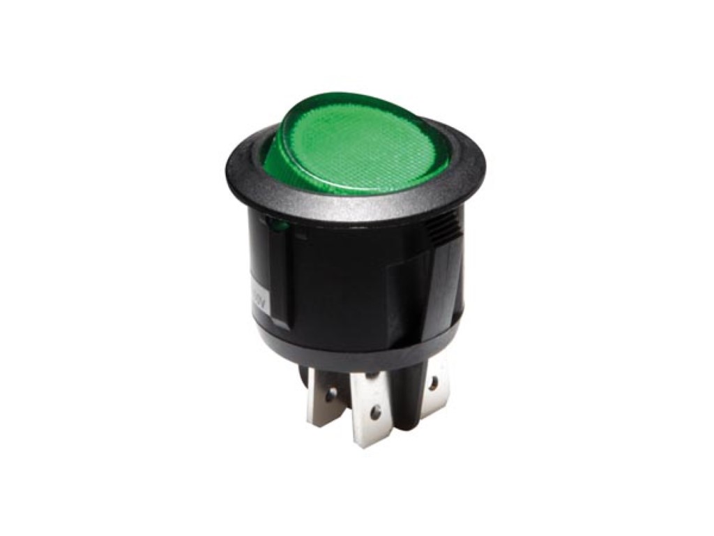VERLICHTE ROCKERSCHAKELAAR - GROEN - DPST/ON-OFF afbeelding