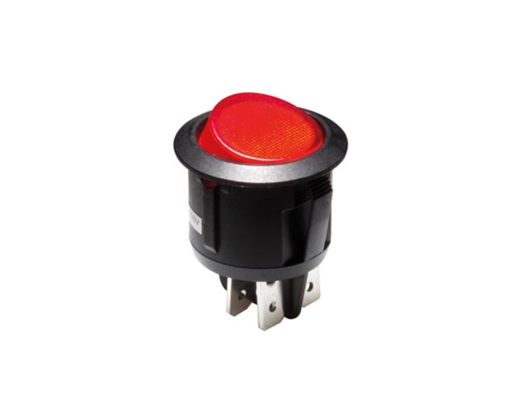 VERLICHTE ROCKERSCHAKELAAR - ROOD - 2P/ON-OFF afbeelding