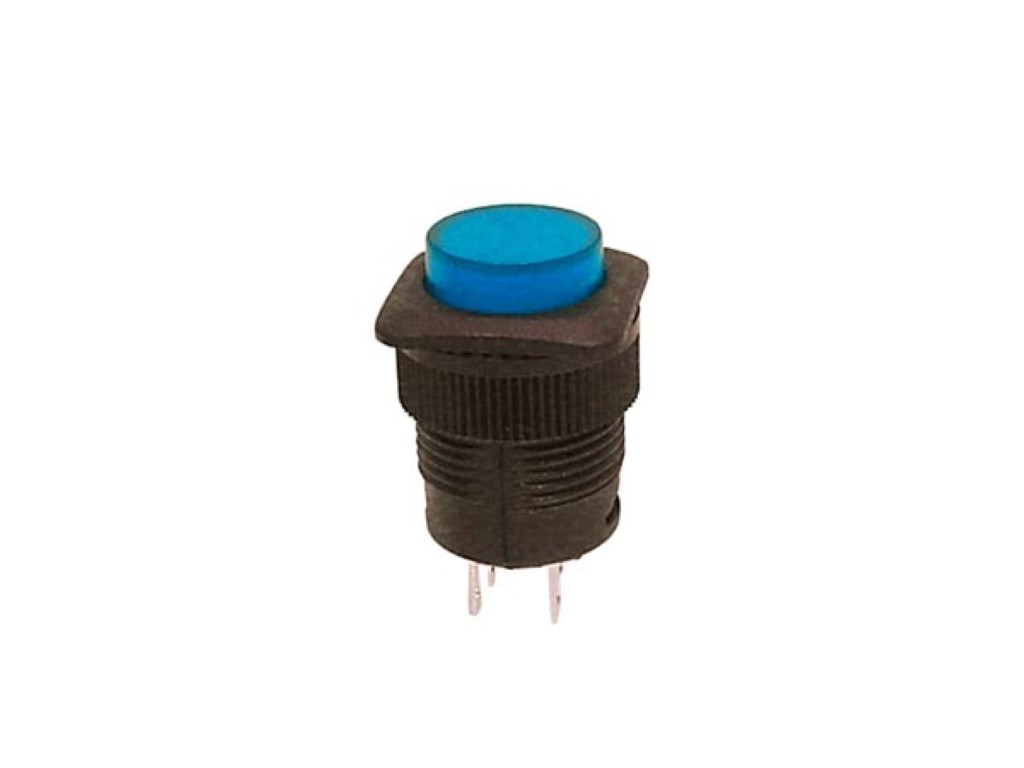DRUKSCHAKELAAR OFF-(ON) MET BLAUWE LED afbeelding