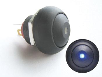 Velleman MINIATUUR DRUKSCHAKELAAR MET BLAUWE LED SPST OFF-(ON)