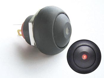 Velleman MINIATUUR DRUKSCHAKELAAR MET RODE LED SPST OFF-(ON)