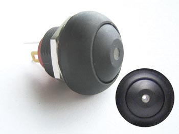 MINIATUUR DRUKSCHAKELAAR MET WITTE LED SPST OFF-(ON) afbeelding