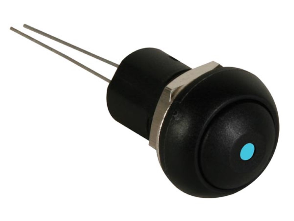 Velleman MINIATUUR DRUKSCHAKELAAR MET BLAUWE LED 1P SPST OFF-ON