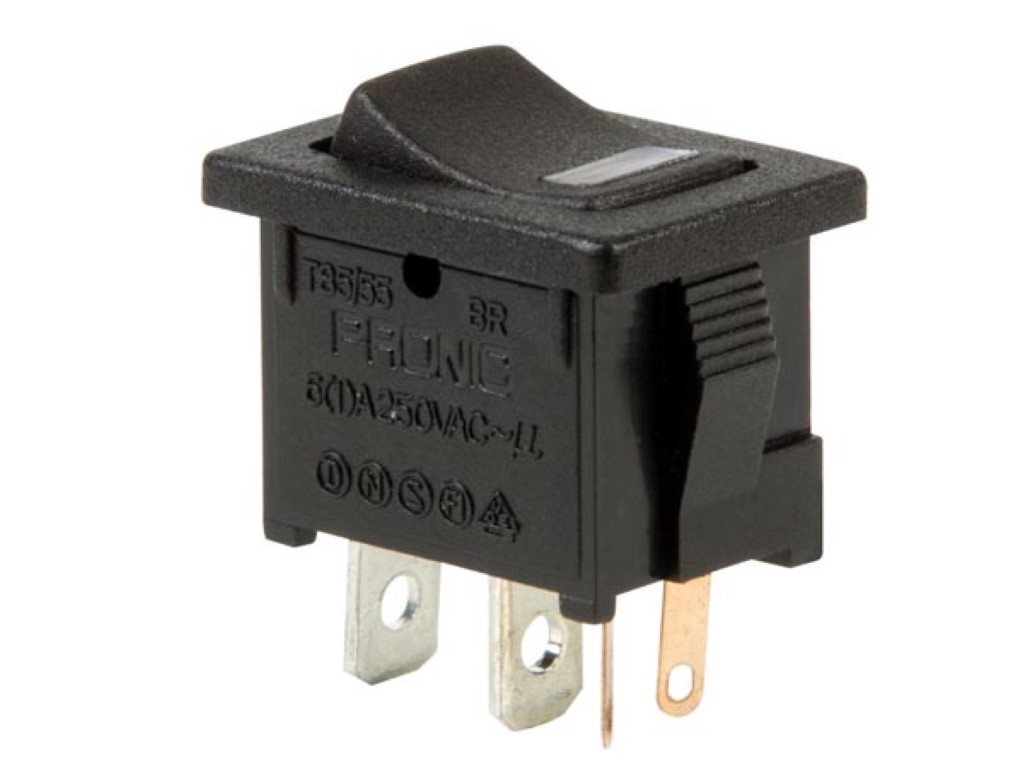 VERMOGEN ROCKERSCHAKELAAR 5A-250V SPST ON-OFF - MET RODE LED afbeelding