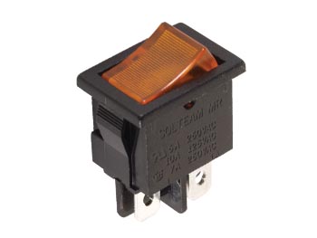 VERMOGEN ROCKERSCHAKELAAR 5A-250V DPST ON-OFF - MET ORANJE NEONLICHT afbeelding