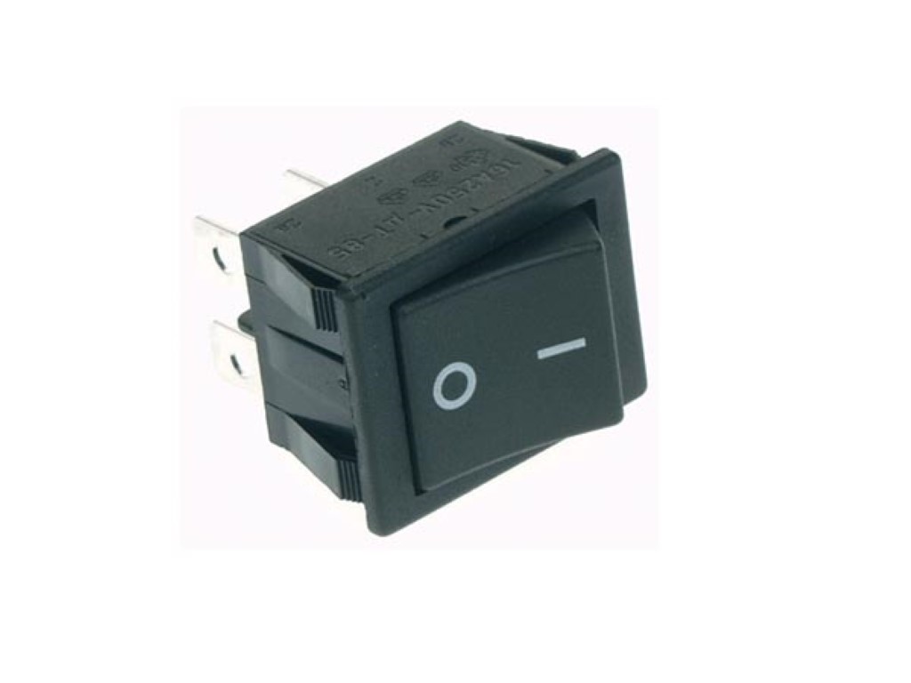 VERMOGEN ROCKERSCHAKELAAR 10A-250V DPST ON-OFF - ZWARTE I/O AFDEKKAP afbeelding