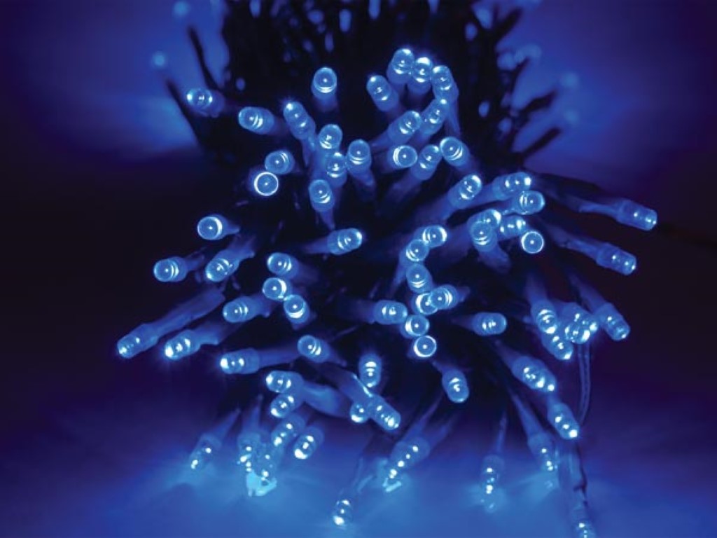 Rainbowlight LED - 10 m - 90 lampen - Oceaan blauw - zwart draad - modulator - 24 V
