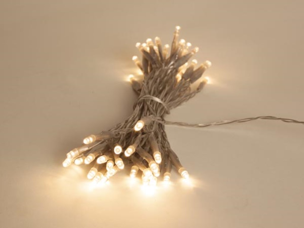 Showlight - 5 m - 40 leds - warmwit - transparante kabel - dubbele voeding afbeelding