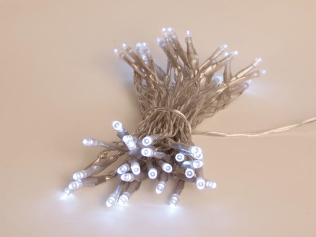 Showlight - 5 m - 40 leds - wit - transparante kabel - dubbele voeding afbeelding